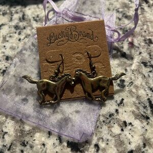 Lucky Brand Bronze Horse Earrings